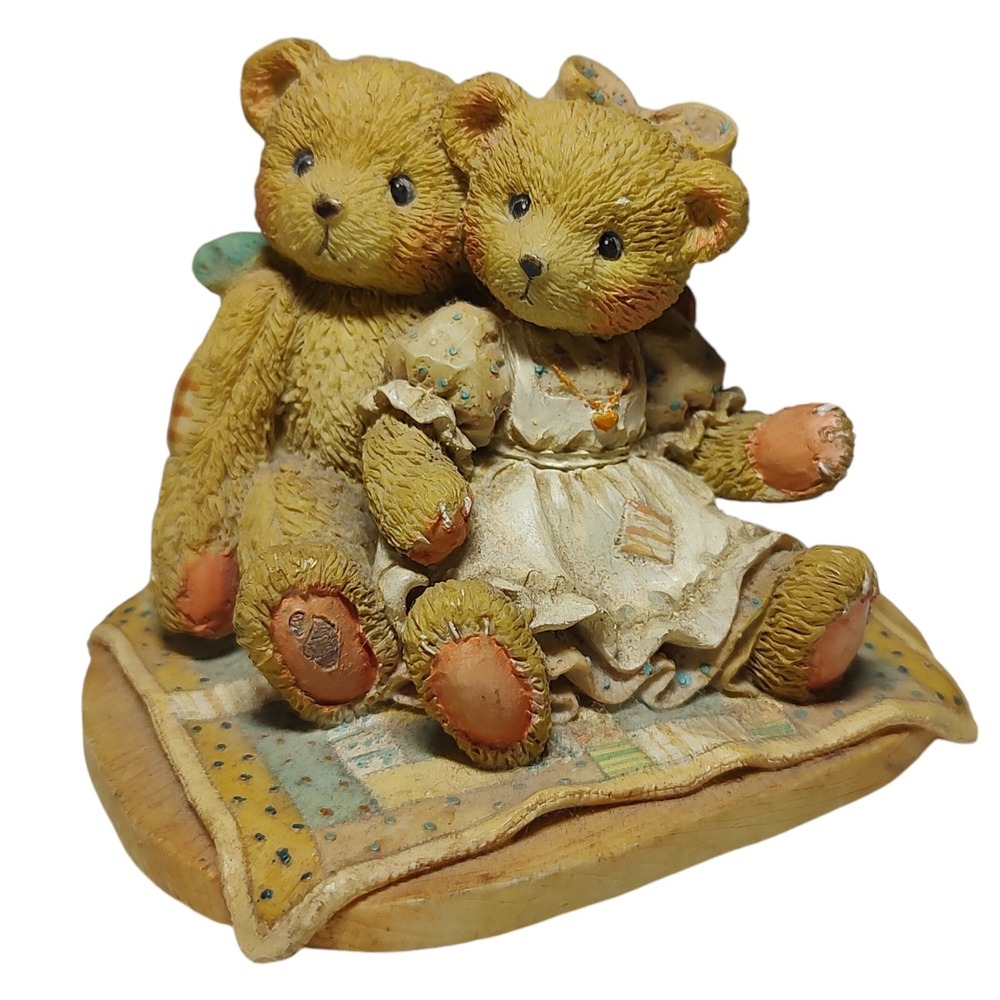 Vintage Hamilton Gifts Figurine Cherished Teddies Nathaniel and Nellie Twice SEE